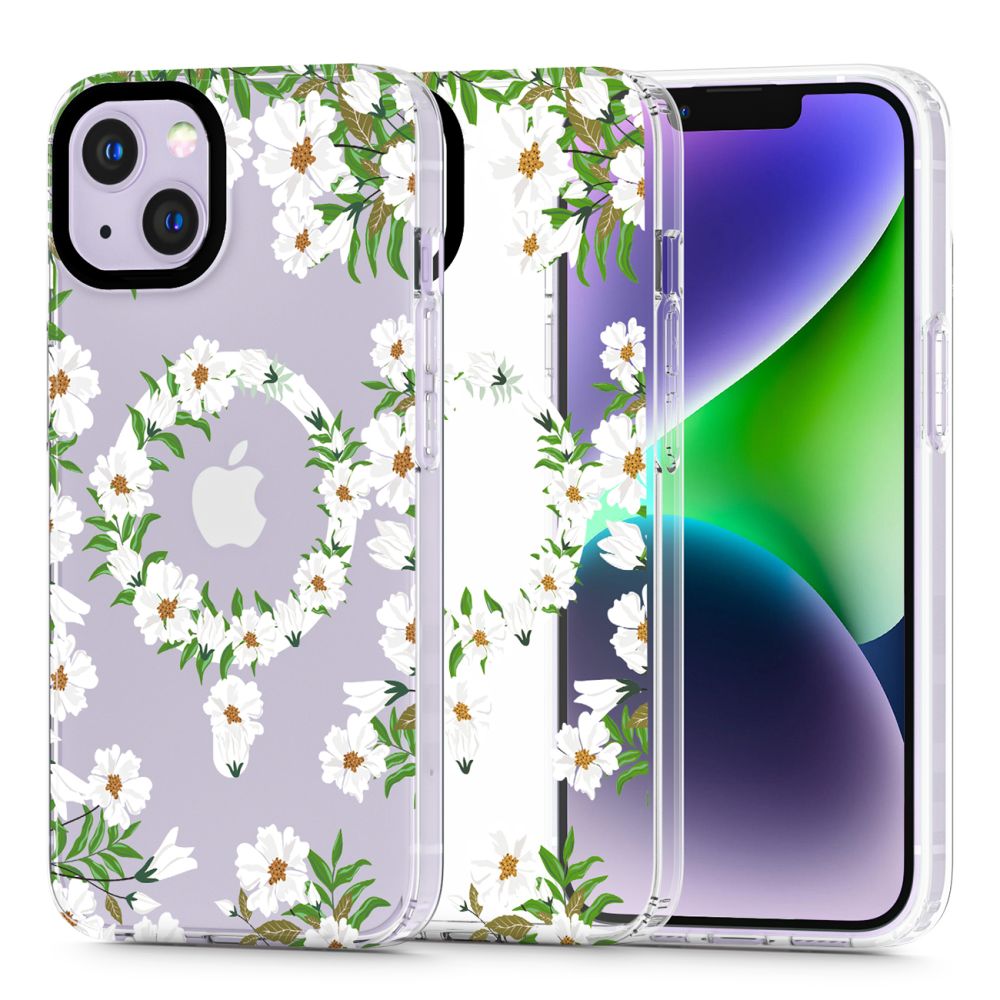 Tech-Protect Magmood MagSafe White Daisy iPhone 14 Tok