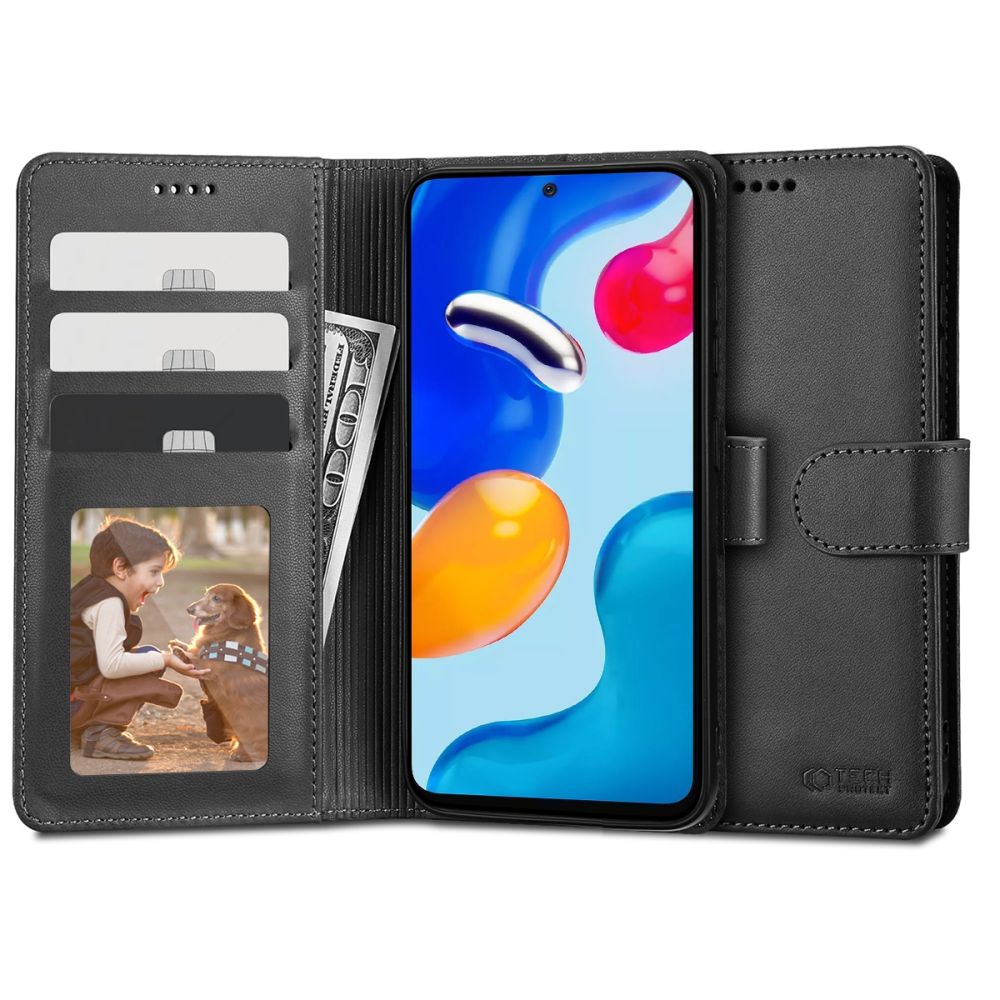 Tech-Protect Wallet Black Xiaomi Redmi Note 11 Tok