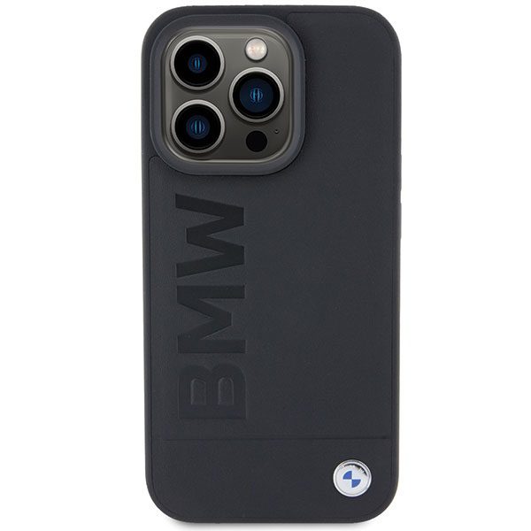 BMW BMHCP15LSLLBK Black Leather Hot Stamp iPhone 15 Pro Tok