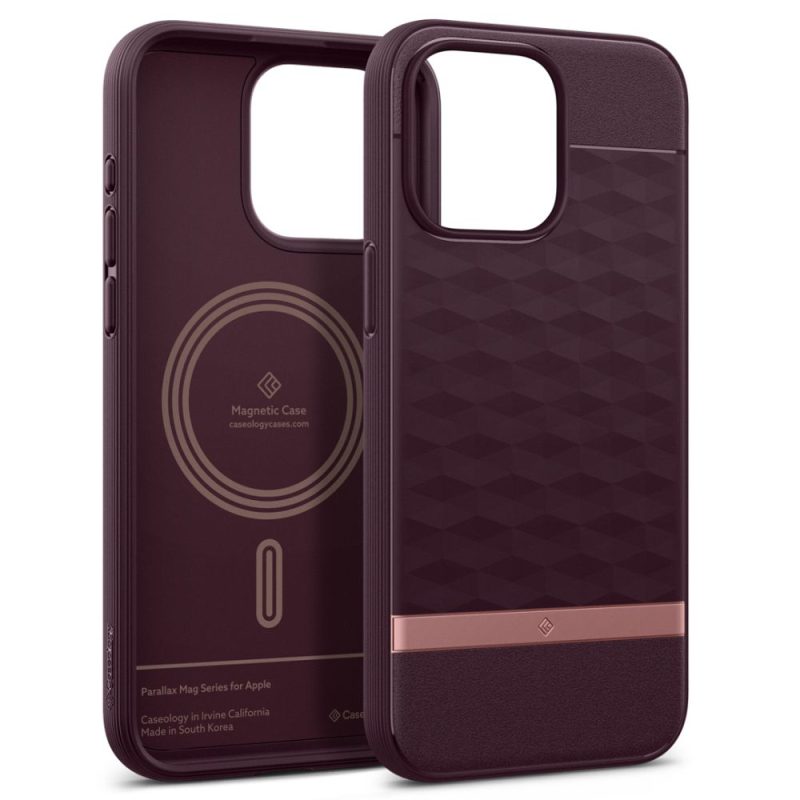 Caseology Parallax Mag MagSafe Burgundy iPhone 15 Pro Tok