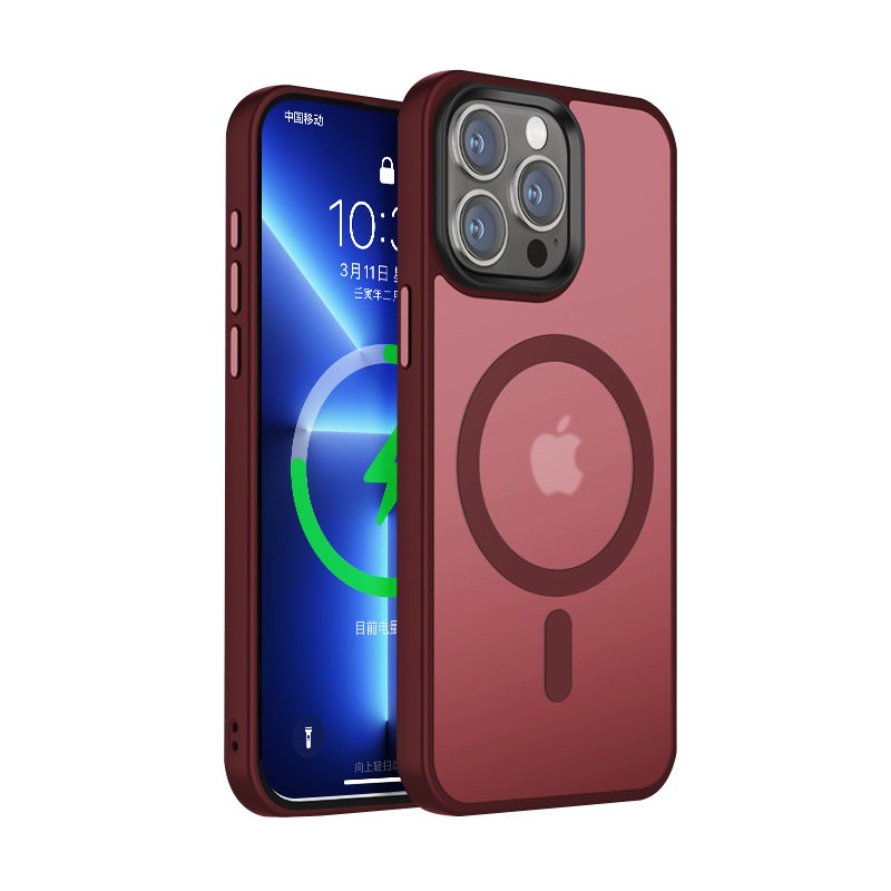 Frosted Magsafe BHcase Red iPhone 15 Pro Tok