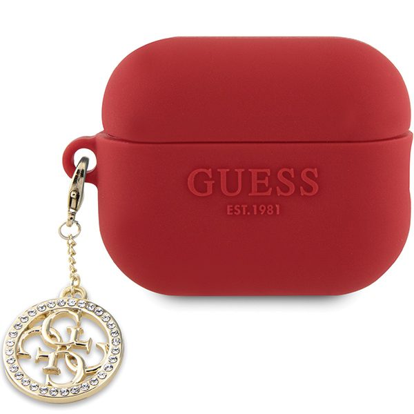 Guess GUAP23DSLGHDF Red 3D Rubber 4G Diamond Charm AirPods Pro 2 Tok