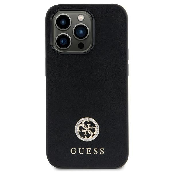 Guess GUHCP15MPS4DGPK Black Hardcase Strass Metal Logo iPhone 15 Plus Tok