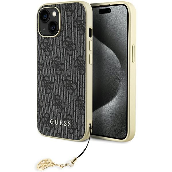 Guess GUHCP15SGF4GGR Grey Hardcase 4G Charms Collection iPhone 15 Tok