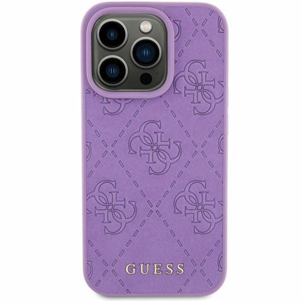 Guess GUHCP15SP4EPMU Light Purple Hardcase Leather 4G Stamped iPhone 15 Tok