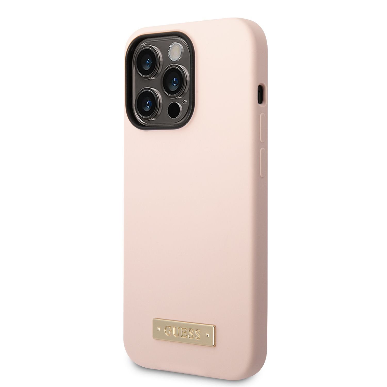 Guess Silicone Metal Logo MagSafe Pink iPhone 14 Pro Tok