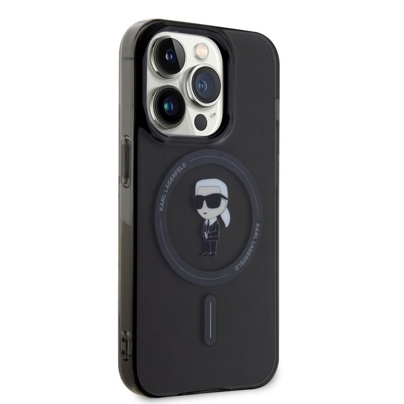 Karl Lagerfeld IML Ikonik MagSafe Black iPhone 15 Pro Tok