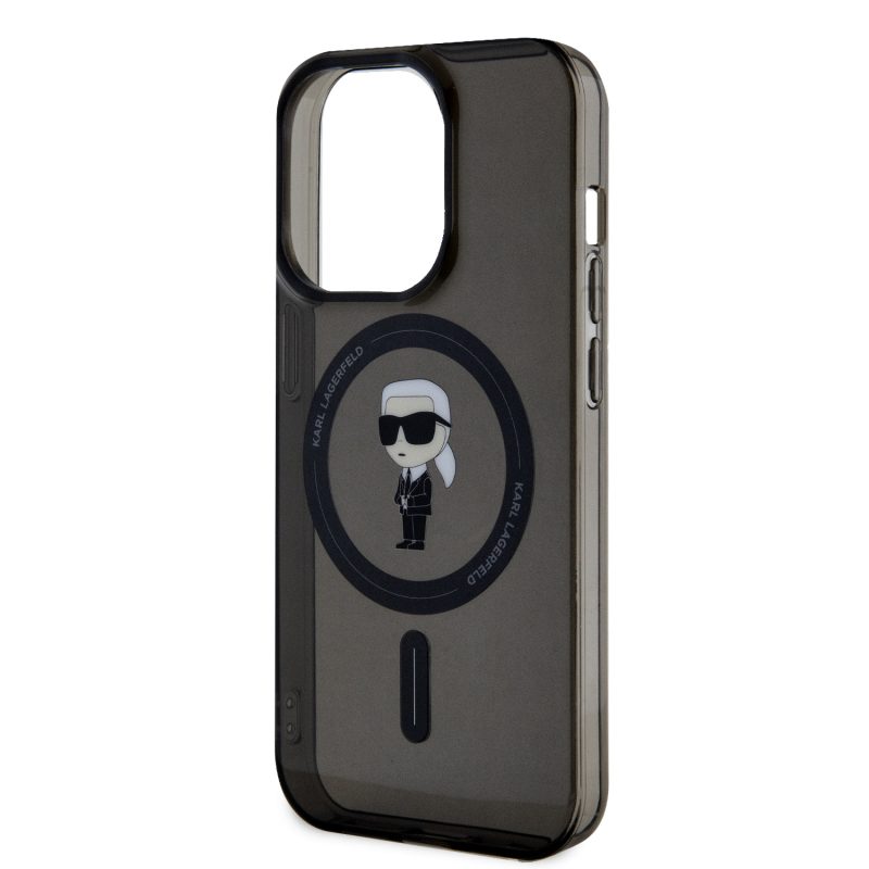 Karl Lagerfeld IML Ikonik MagSafe Black iPhone 15 Pro Tok