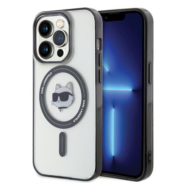 Karl Lagerfeld KLHMP15LHCHNOTK Transparent Hardcase IML Choupette`s Head MagSafe iPhone 15 Pro Tok