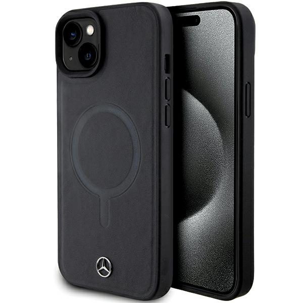 Mercedes MEHMP15M23RCMK Black Hardcase Smooth Leather MagSafe iPhone 15 Plus Tok