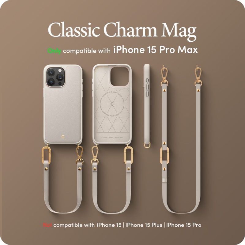 Spigen Cyrill Classic Charm Mag MagSafe Cream iPhone 15 Pro Max Tok