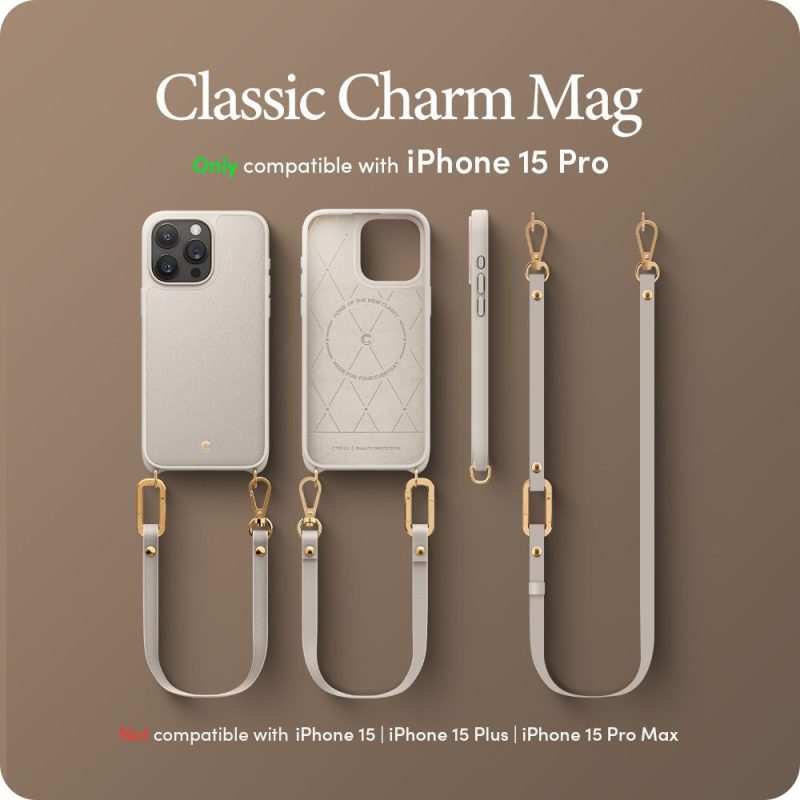 Spigen Cyrill Classic Charm Mag MagSafe Cream iPhone 15 Pro Tok