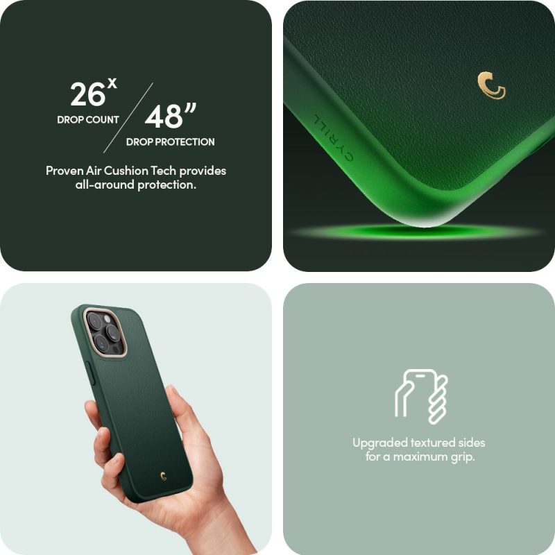 Spigen Cyrill Kajuk Mag MagSafe Forest Green iPhone 15 Pro Tok