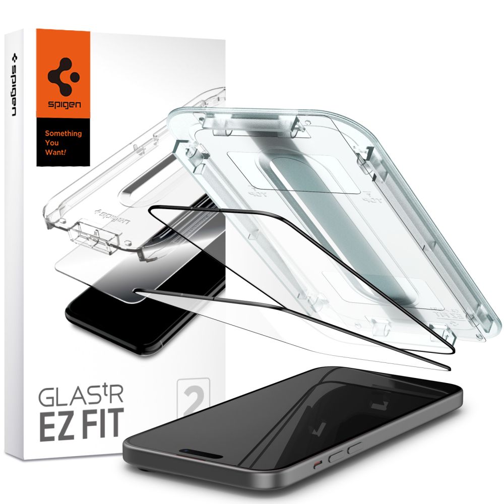 Spigen Glas.tr ”ez Fit” Fc 2-pack Black iPhone 15 Plus