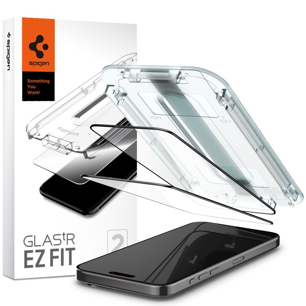 Spigen Glas.tr ”ez Fit” Fc 2-pack Black iPhone 15 Pro