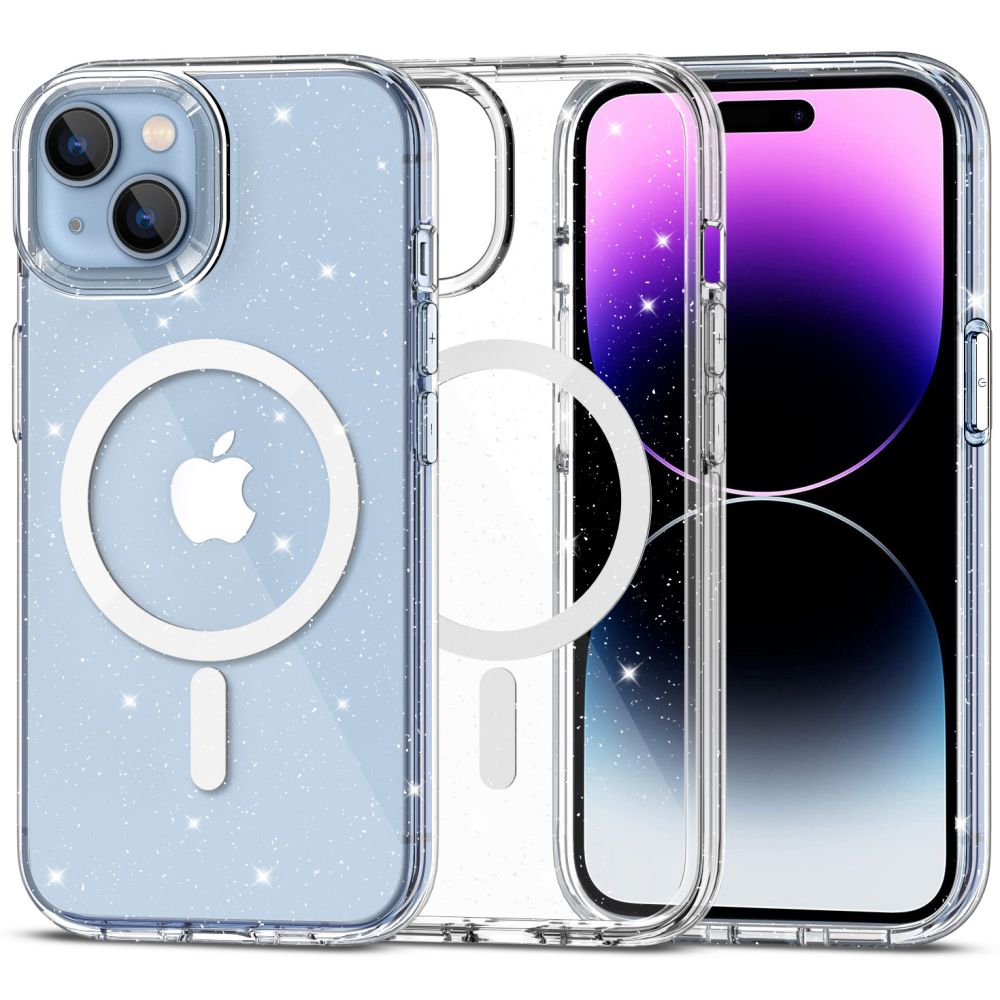 Tech-Protect Flexair Hybrid MagSafe Glitter Clear iPhone 15 Plus Tok