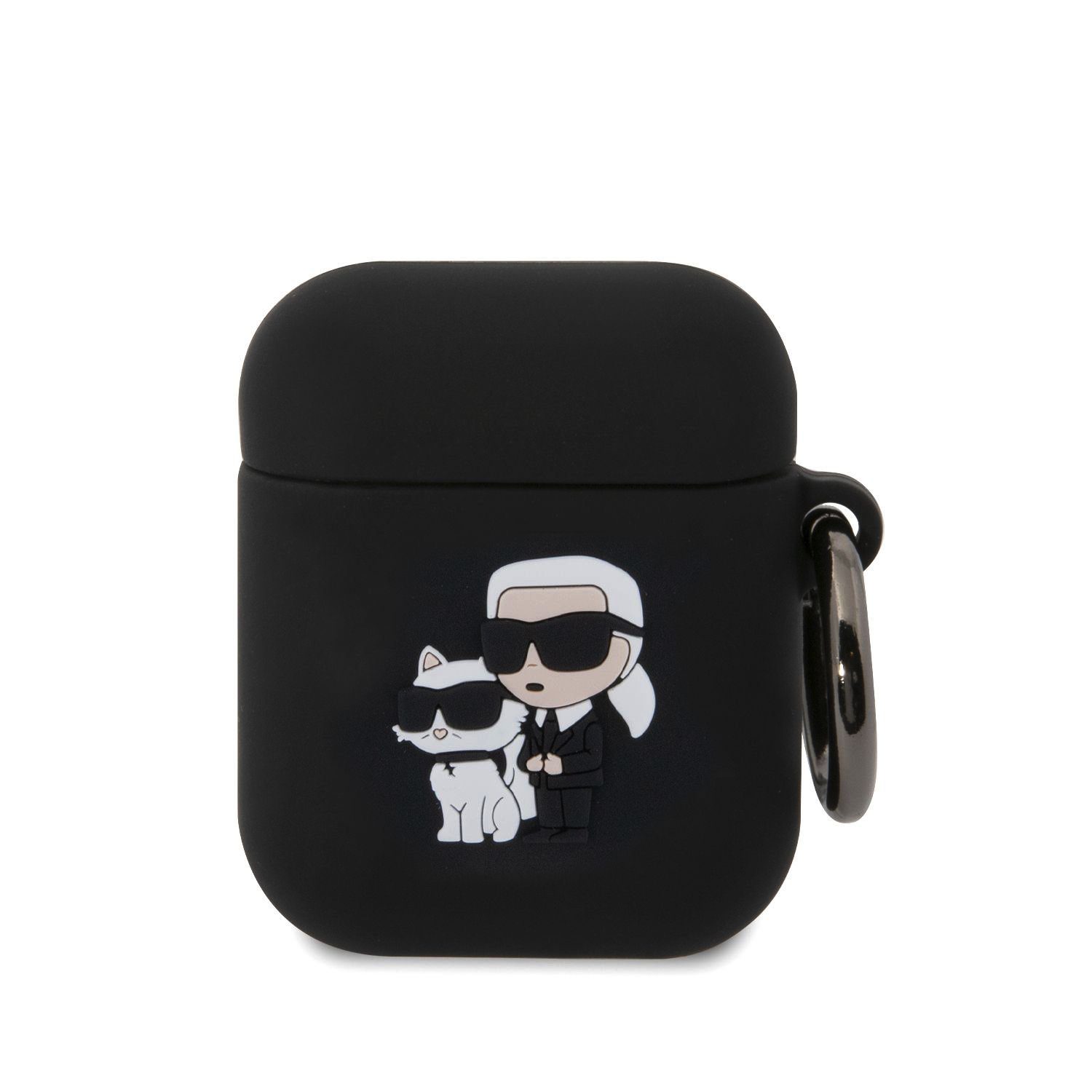 Karl Lagerfeld 3D Logo NFT Karl and Choupette Silicone Black AirPods 1/2 Tok