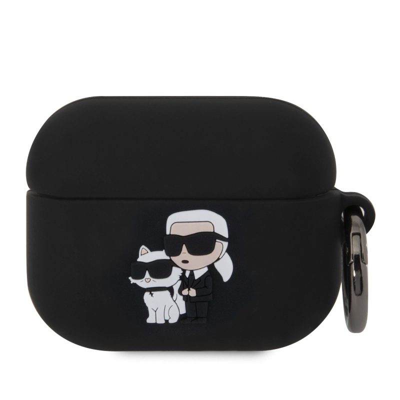 Karl Lagerfeld 3D Logo NFT Karl and Choupette Silicone Black AirPods Pro Tok