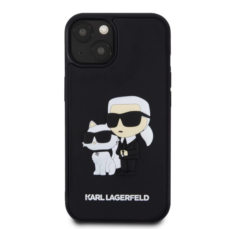 Karl Lagerfeld 3D Rubber Karl and Choupette Black iPhone 15 Plus Tok