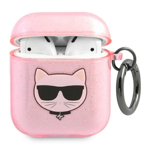 Karl Lagerfeld KLA2UCHGP Pink Glitter Choupette AirPods 1/2 Tok