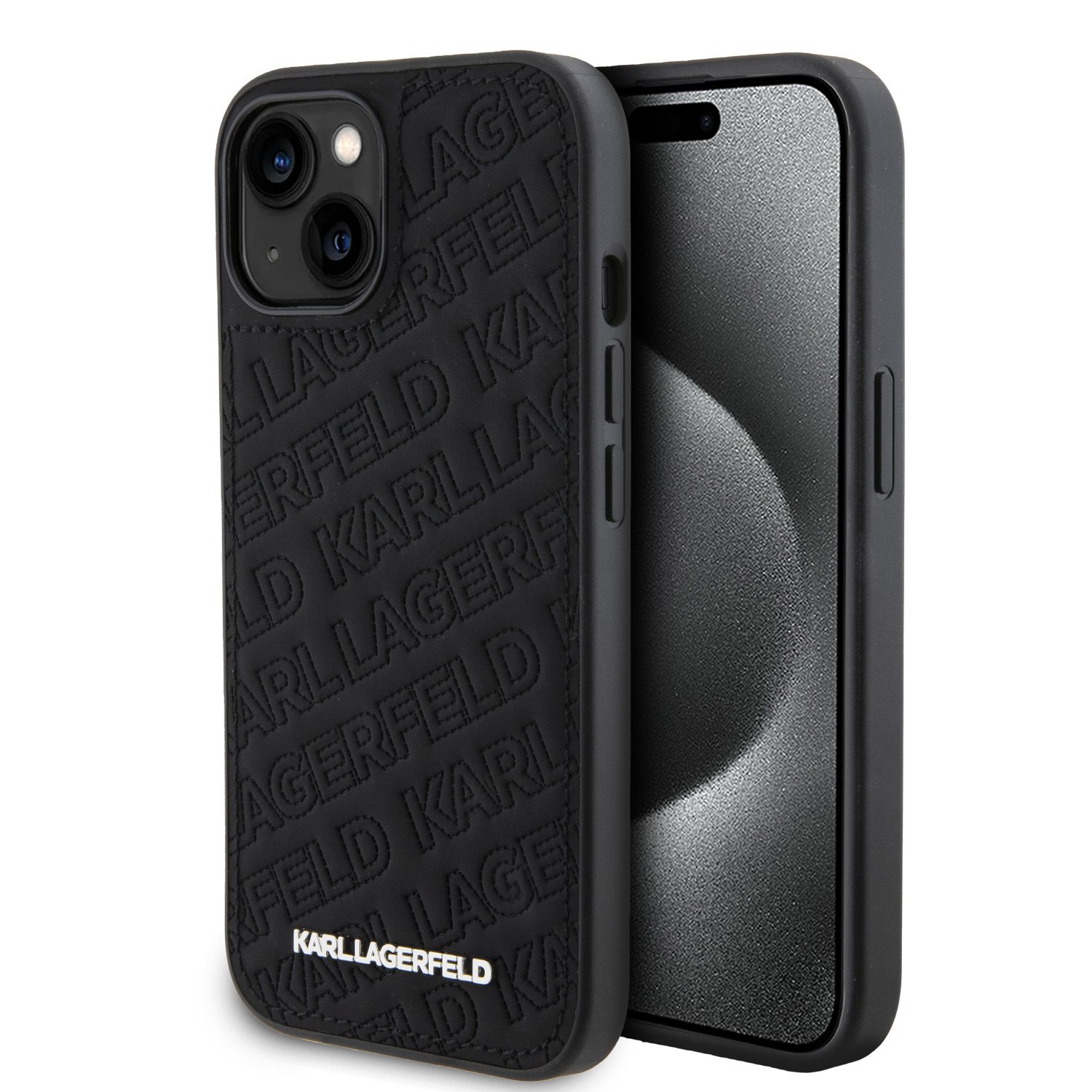 Karl Lagerfeld PU Quilted Pattern Black iPhone 15 Tok