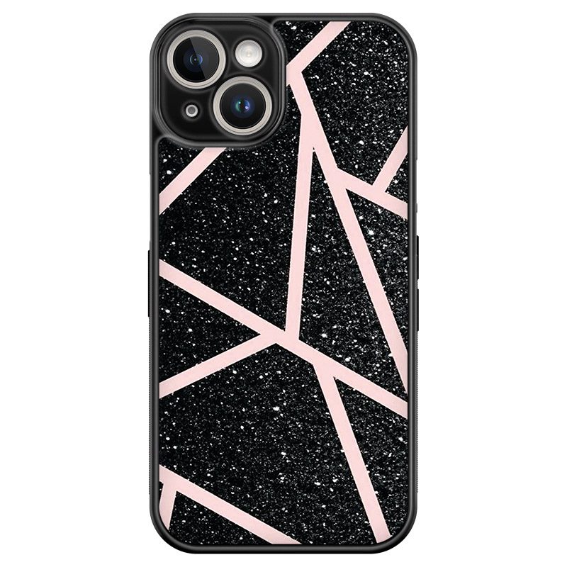 Fekete Glitter Rózsaszín iPhone 14 Tok