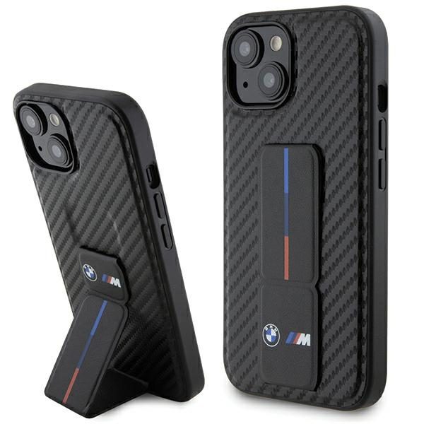 BMW BMHCP15SGSPCCK Black Hardcase Grip Stand Smooth & Carbon iPhone 15 Tok
