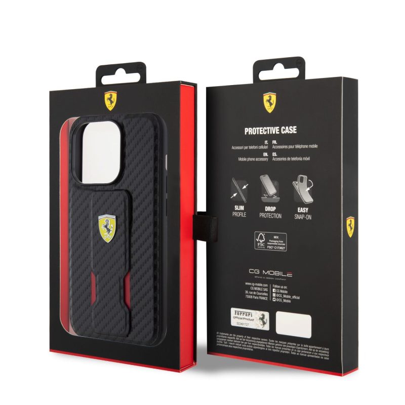 Ferrari Carbon Grip Stand Black iPhone 15 Pro Max Tok