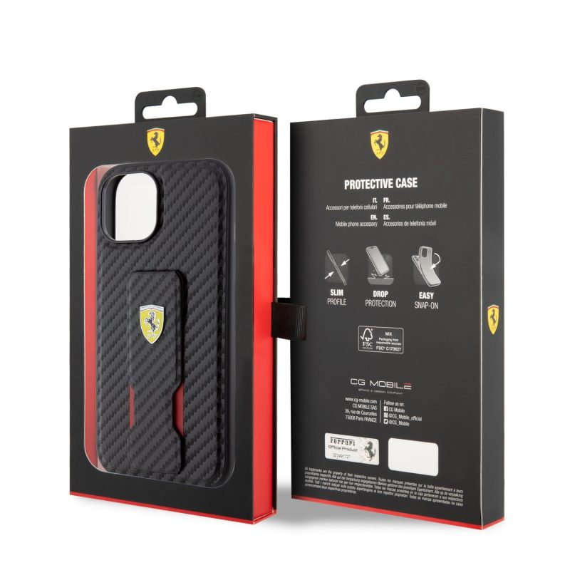 Ferrari Carbon Grip Stand Black iPhone 15 Tok
