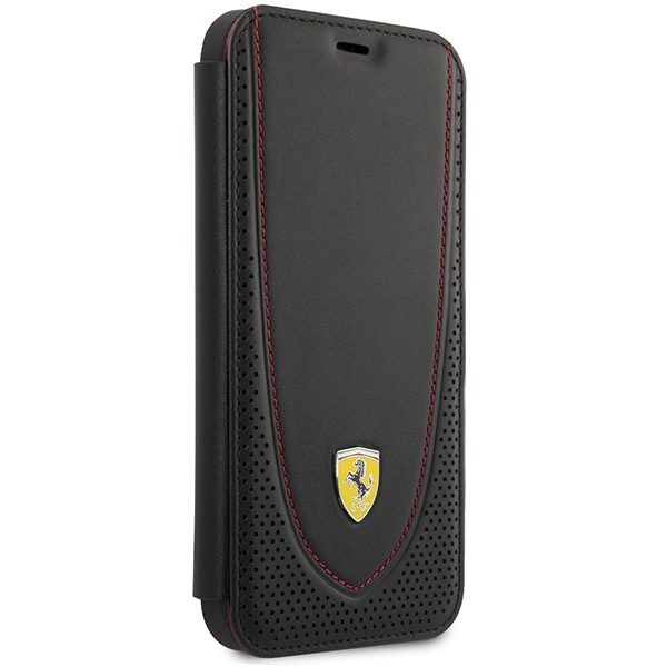 Ferrari FEFLBKP13LRGOK Black Book Leather Curved Line iPhone 13 Pro Tok