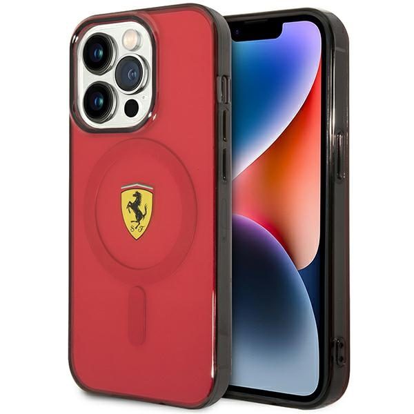 Ferrari FEHMP14LURKR Red Hardcase Translucent Magsafe iPhone 14 Pro Tok