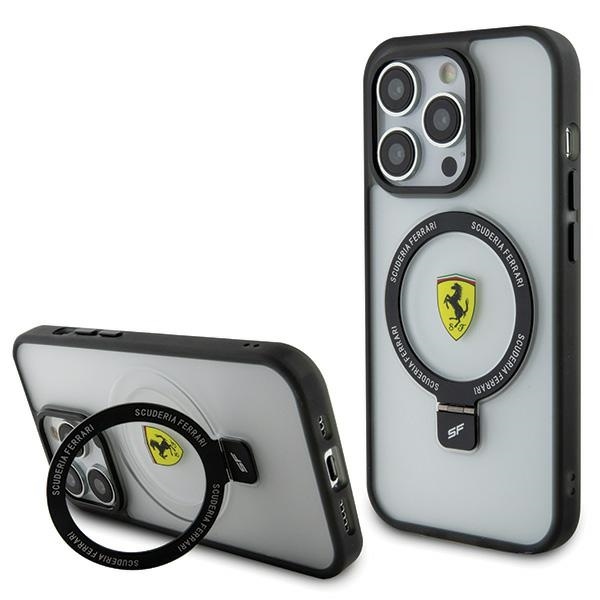 Ferrari FEHMP15LUSCAH Transparent Hardcase Ring Stand 2023 Collection Magsafe iPhone 15 Pro Tok