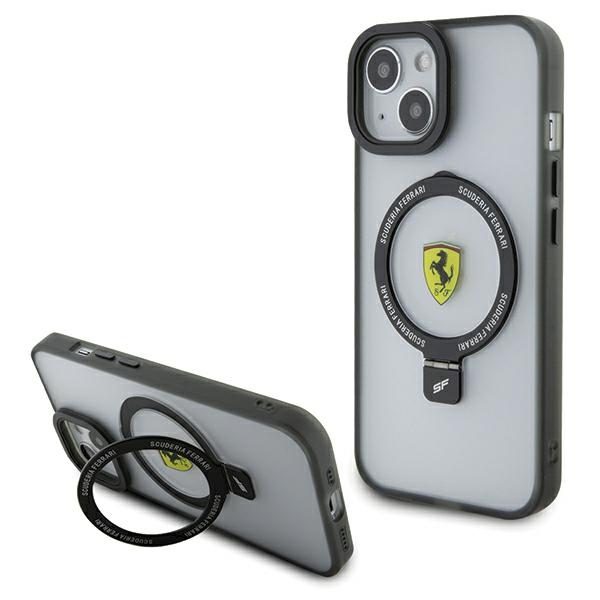 Ferrari FEHMP15SUSCAH Transparent Hardcase Ring Stand 2023 Collection Magsafe iPhone 15 Tok