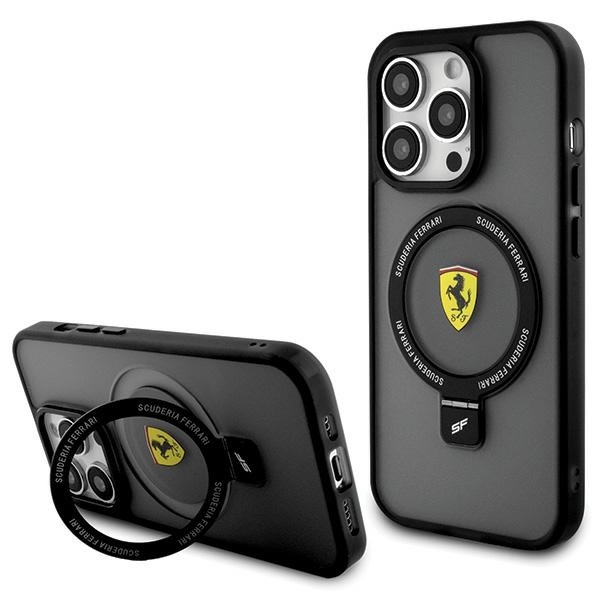 Ferrari FEHMP15XUSCAK Black Hardcase Ring Stand 2023 Collection Magsafe iPhone 15 Pro Max Tok