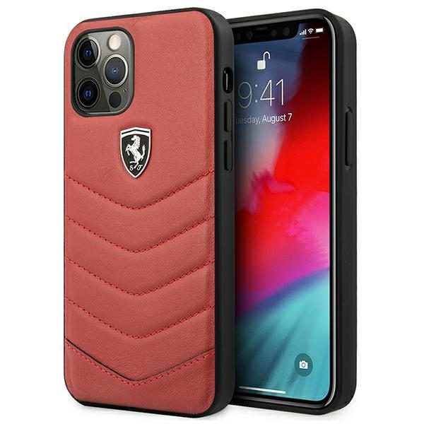 Ferrari FEHQUHCP12MRE Red Hardcase Off Track Quilted iPhone 12/12 Pro Tok