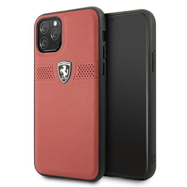 Ferrari FEOBAHCN58RE Red Hardcase Off Track Leather iPhone 11 Pro Tok