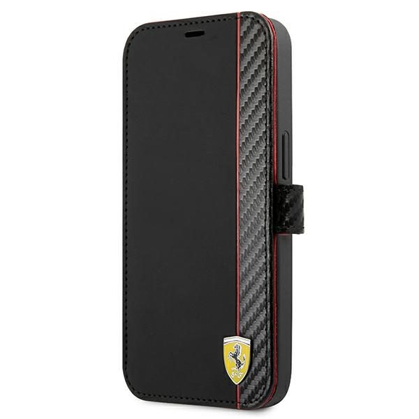 Ferrari FESAXFLBKP13SBK Black Book On Track Carbon Stripe iPhone 13 Mini Tok