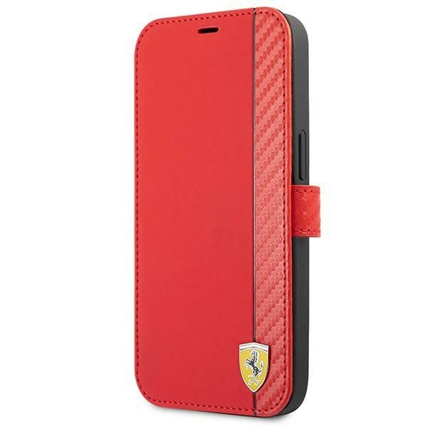 Ferrari FESAXFLBKP13SRE Red Book On Track Carbon Stripe iPhone 13 Mini Tok