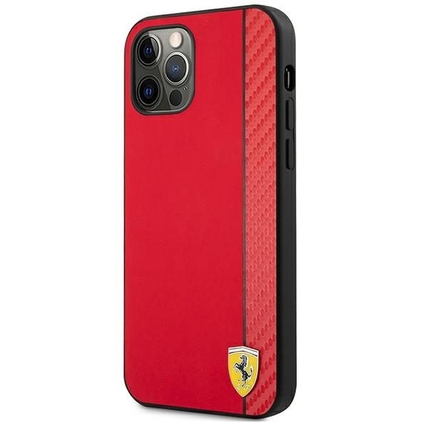 Ferrari FESAXHCP12LRE Red Hardcase On Track Carbon Stripe iPhone 12 Pro Max Tok