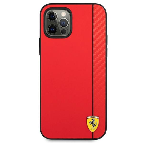 Ferrari FESAXHCP12LRE Red Hardcase On Track Carbon Stripe iPhone 12 Pro Max Tok