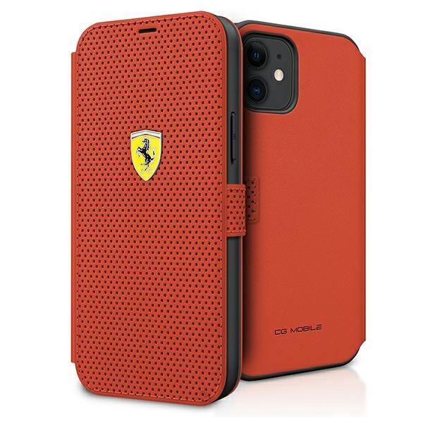 Ferrari FESPEFLBKP12SRE Red Book On Track Perforated iPhone 12 Mini Tok
