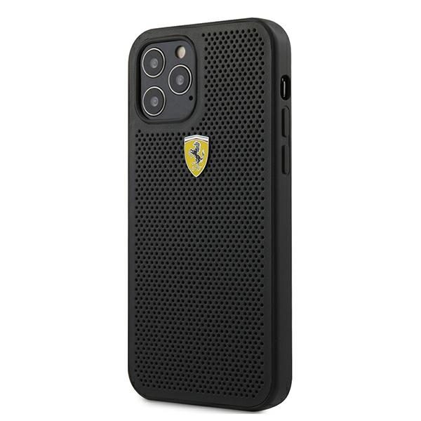 Ferrari FESPEHCP12LBK Black Hardcase On Track Perforated iPhone 12 Pro Max Tok