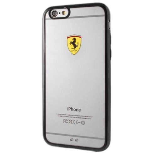 Ferrari Hardcase FEHCP6LBK Plus Racing Shield Transparent Black iPhone 6S/6 Tok