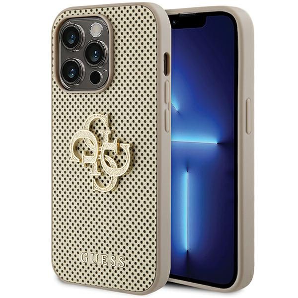 Guess GUHCP15LPSP4LGD Gold Hardcase Perforated 4G Glitter iPhone 15 Pro Tok