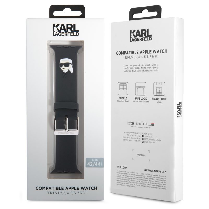 Karl Lagerfeld Karl Head NFT Szíj Apple Watch 42/44/45/49 Black