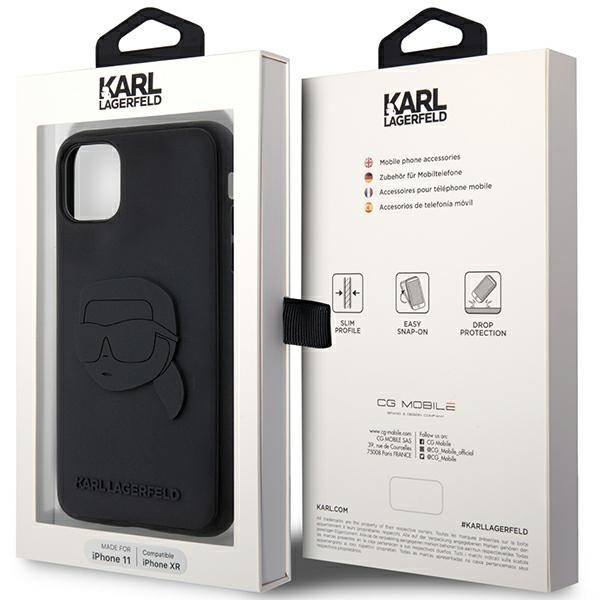 Karl Lagerfeld KLHCN613DRKNK Black Hardcase Rubber Karl Head 3D iPhone 11 Tok