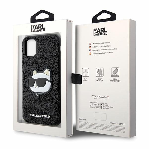Karl Lagerfeld KLHCN61G2CPK Black Hardcase Glitter Choupette Patch iPhone 11 Tok