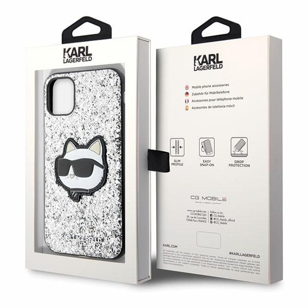 Karl Lagerfeld KLHCN61G2CPS Silver Hardcase Glitter Choupette Patch iPhone 11 Tok