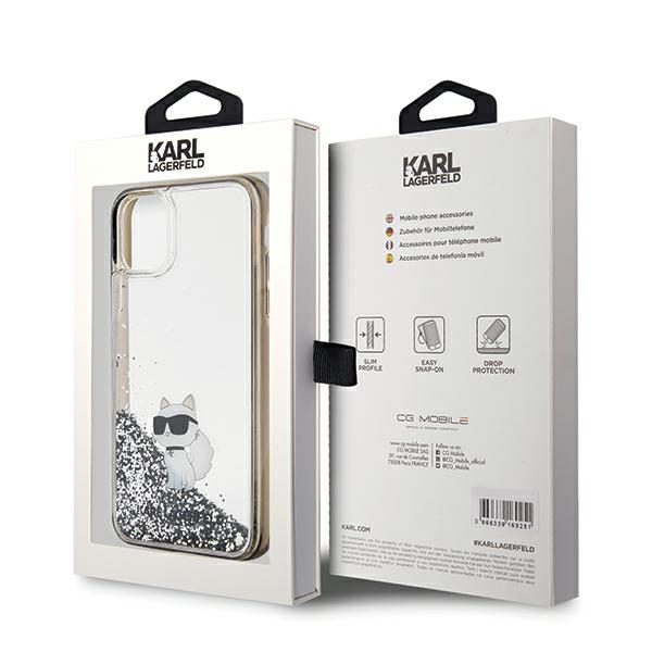 Karl Lagerfeld KLHCN61LKCNSK Transparent Hardcase Liquid Glitter Choupette iPhone 11 Tok