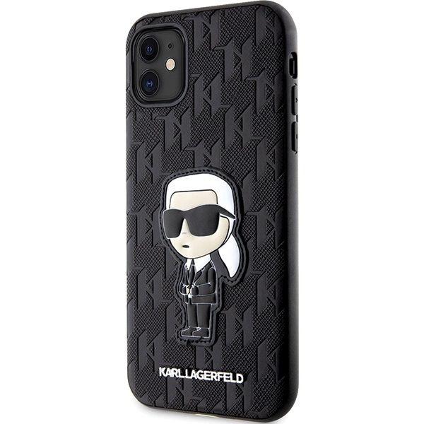 Karl Lagerfeld KLHCN61SAKHPKK Black Saffiano Monogram Ikonik iPhone 11 Tok